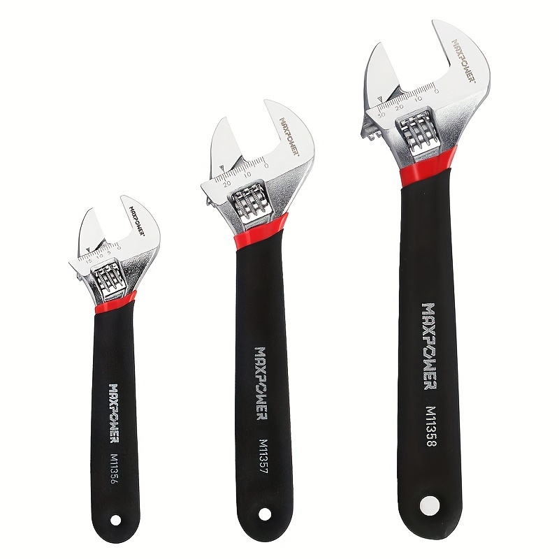 

3pcs Maxpower Adjustable Wrench Set, Adjustable Wrenches Shifter Spanners With Soft Grip(6-inch, 8-inch, 10-inch)