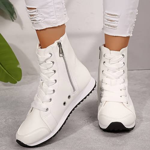 chic textured cover sneakers with zipper detail women shoes