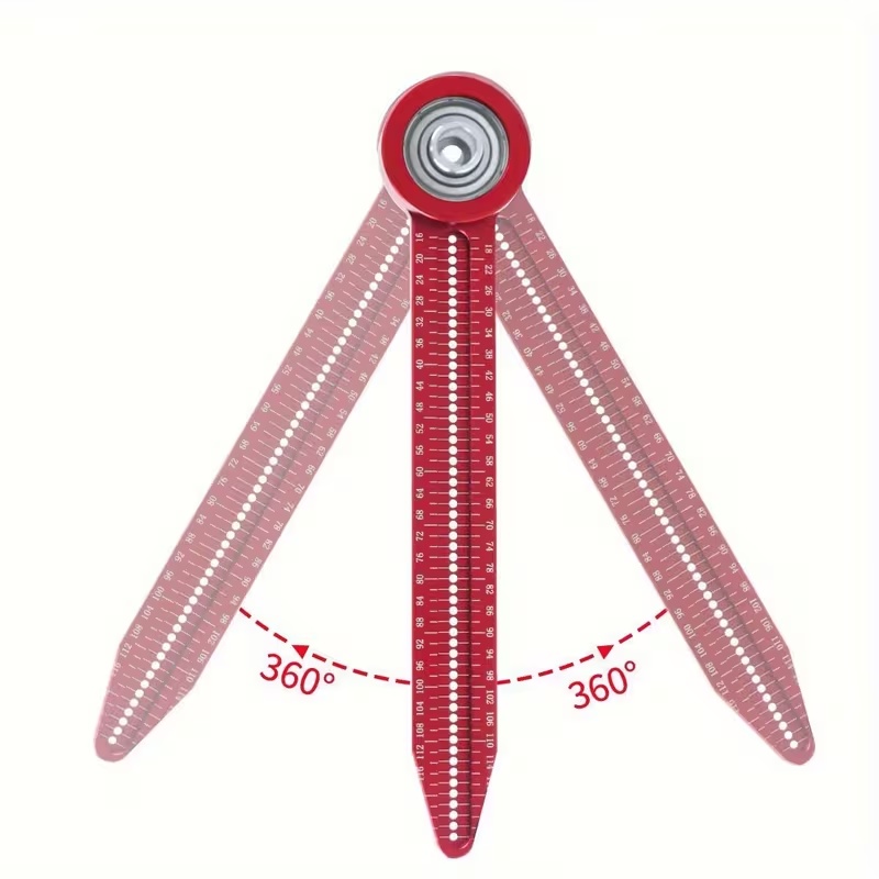 E-shop Roter Aluminium Multifunktions-Taschenkompass mit Skala, zum Zeichnen Messen, Mini, , Langlebig