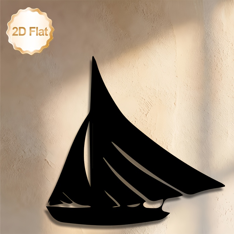 Sailboat Pattern Metal Wall Decor for Living Room