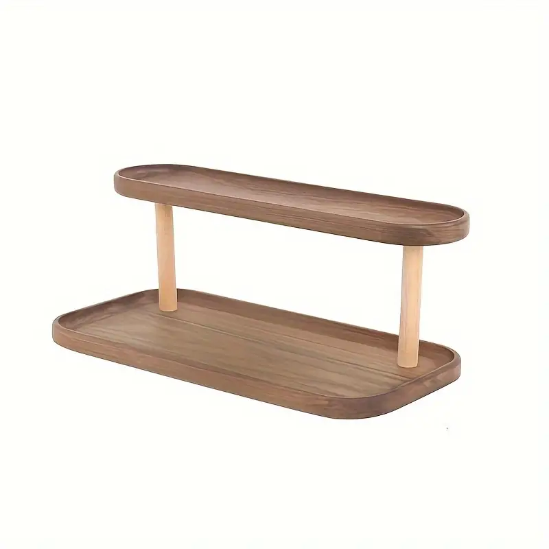 Wooden 2 layer Storage Rack Cosmetics Perfume Solid Wood - Temu Australia