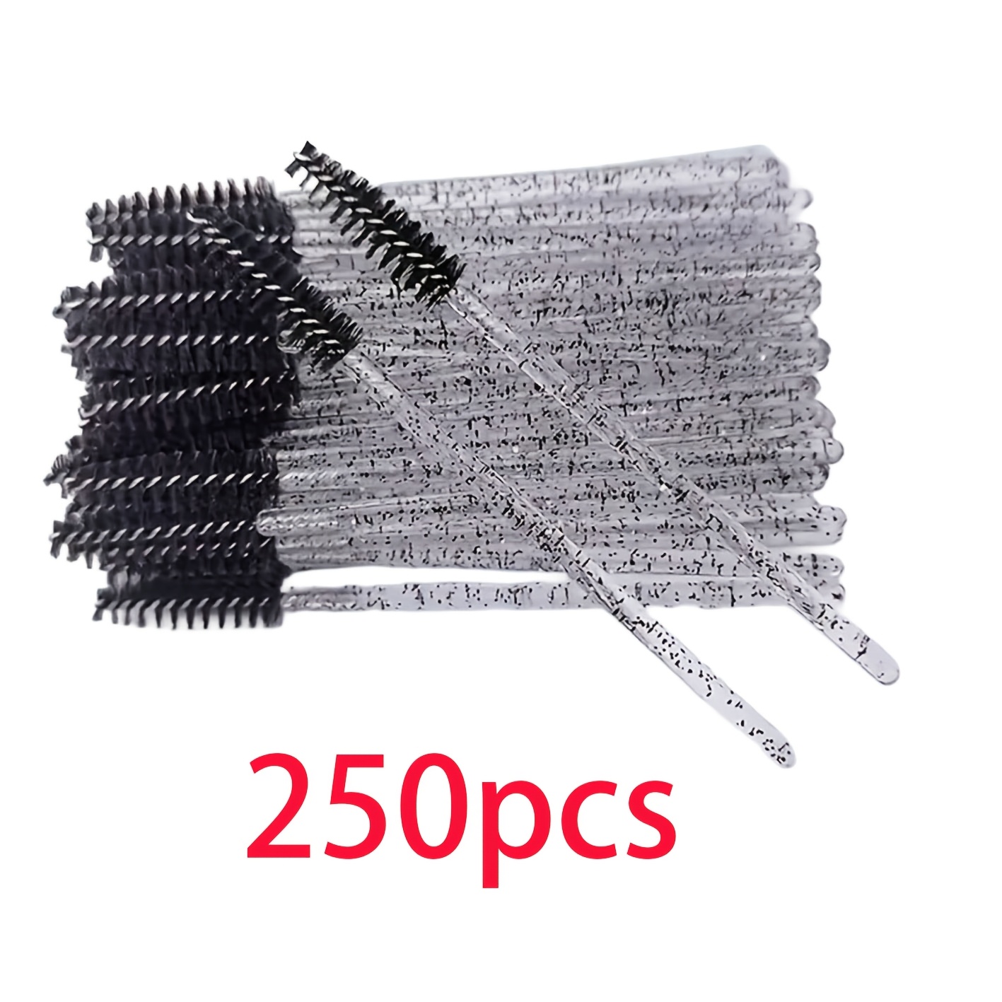 TEMU 250pcs Pink/ Black Eyelash Brushes, Black Eyelash Brushes, Lip Brushes, Lip Gloss Applicators, Lipstick Applicators, Eyelash Extension Brushes,