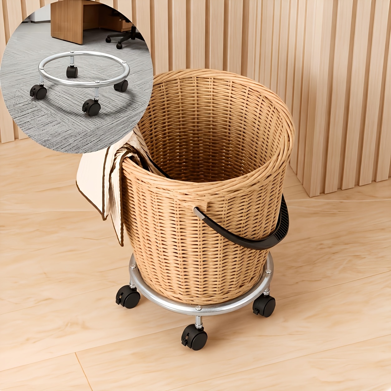 TEMU Mobile Trolley Storage Rack, Made Of Thickened Metal Material With 4 Mobile Rollers, Suitable For Transporting Gas Cylinders, Flower Pots, Water