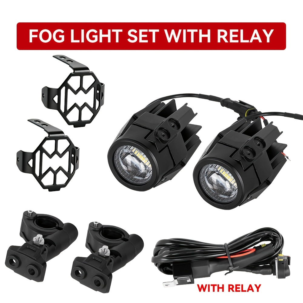 TEMU Luci ausiliarie per LED, fari abbaglianti orientabili e fendinebbia per R1200GS F800GS K1600, fendinebbia universali per moto