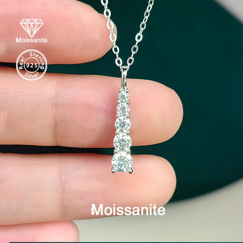 925 Silver Moissanite Women's Pendant Necklace Gift
