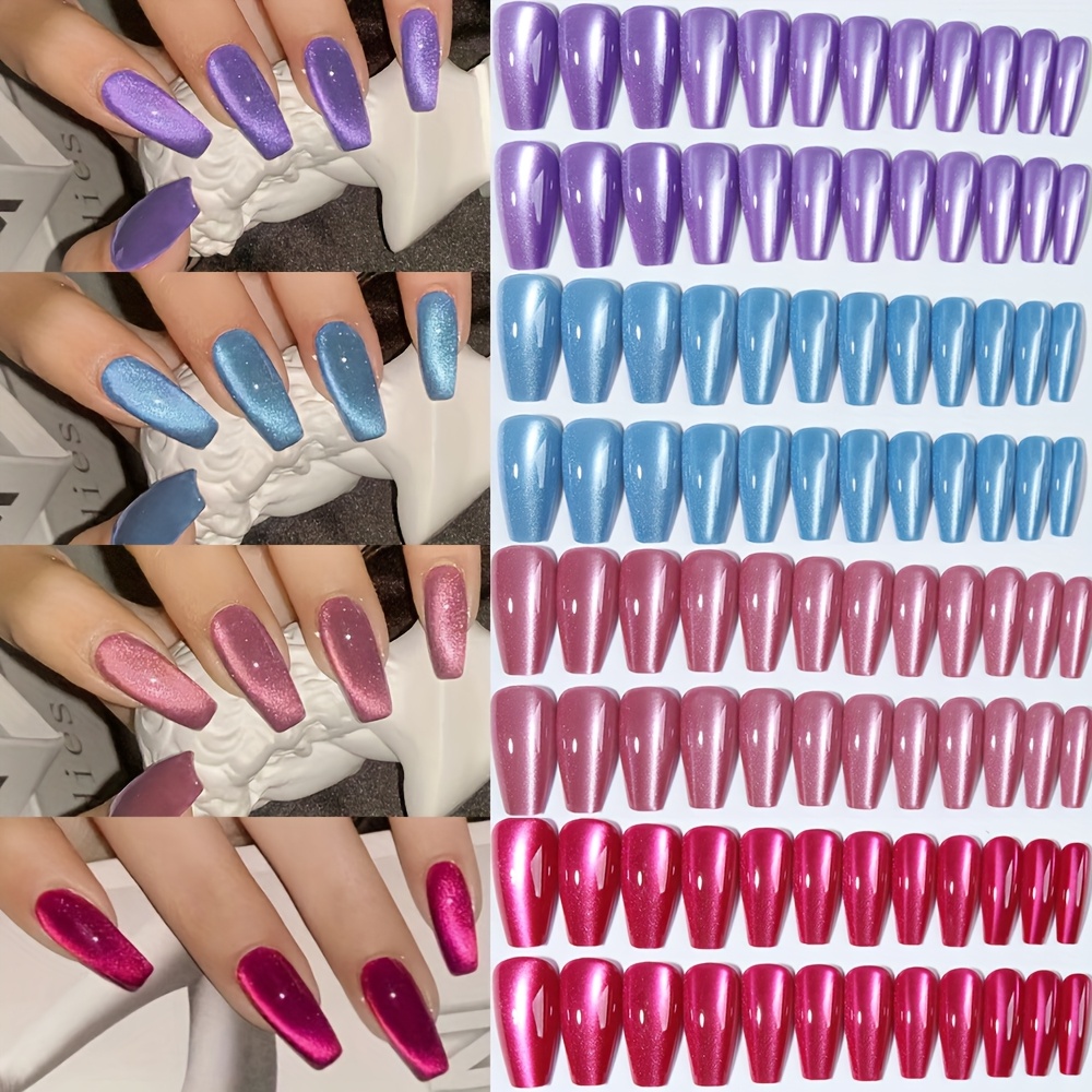 TEMU 96pcs Long False Nails Set, Multi-- False Nails Combination Set Patches, New Hot , False Nails, Detachable, , Nail Art Patches Detachable False Nails Wear Nail Art False Nails, Each Box Com
