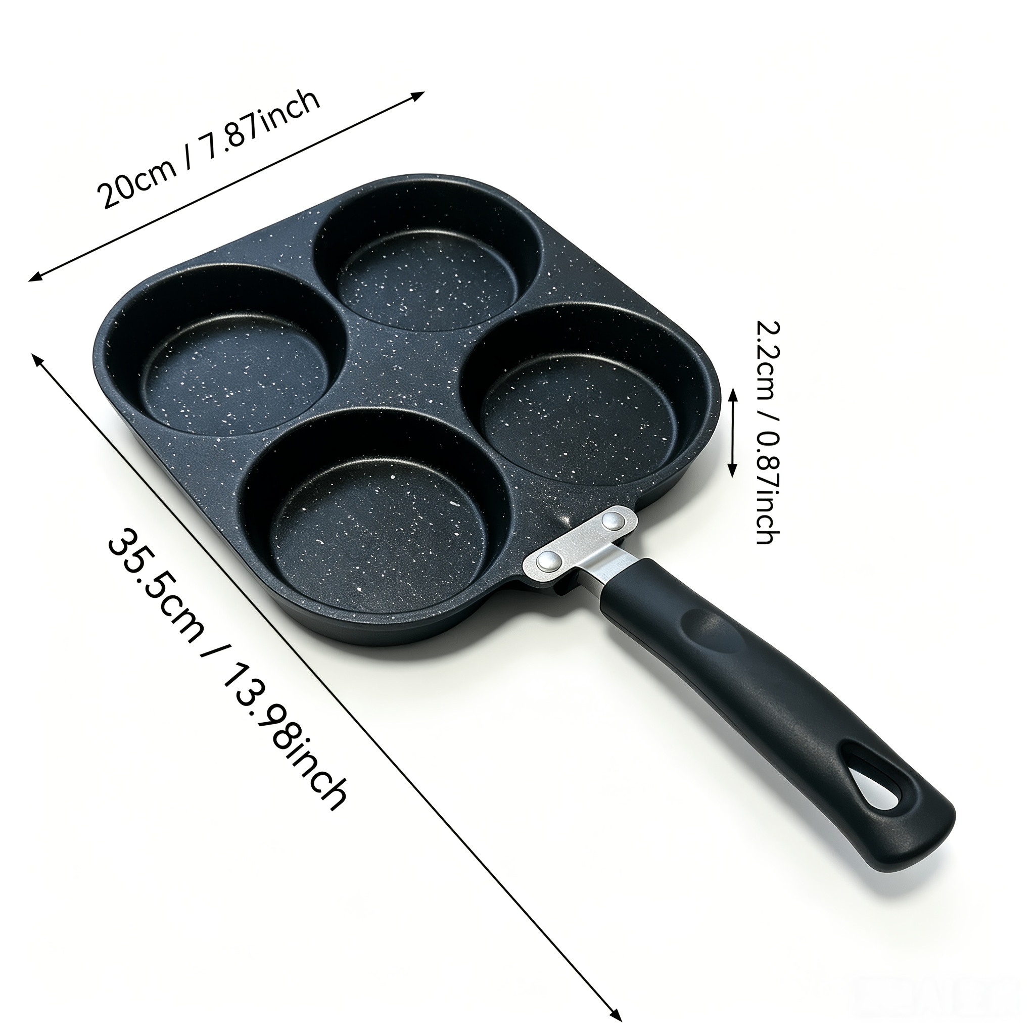 TEMU 4-in-1 Mini Egg Cooker, Single Handle Frying Pan, Dishwasher Safe, Compatible With Electric Coil Stoves, Versatile Kitchen Gadget For Pancakes,