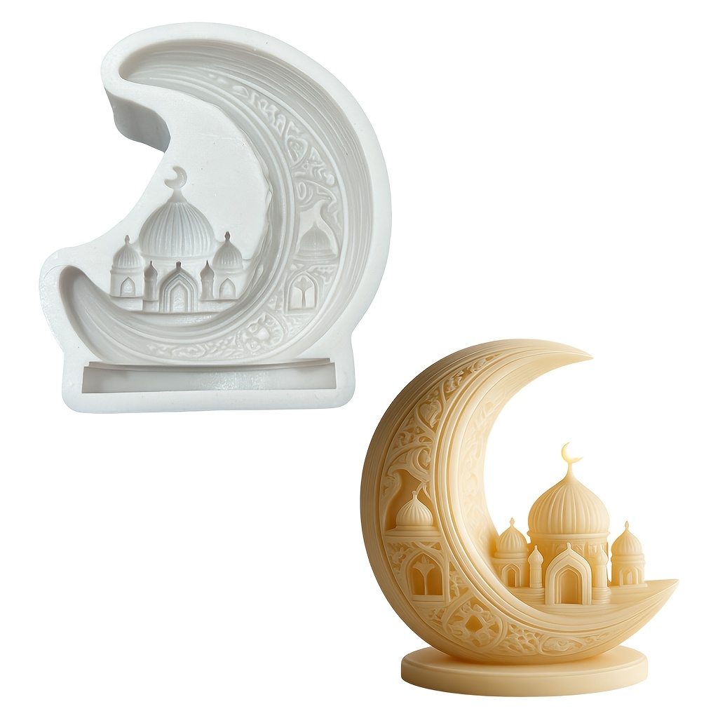 Mold Compatible For Diy Crafts - Silicone Mold With Mosque Domes & Arabic Arch, Ramadan/eid Resin/candle/soap Molds, Durable Irregular Shape For , Ramadan Gift