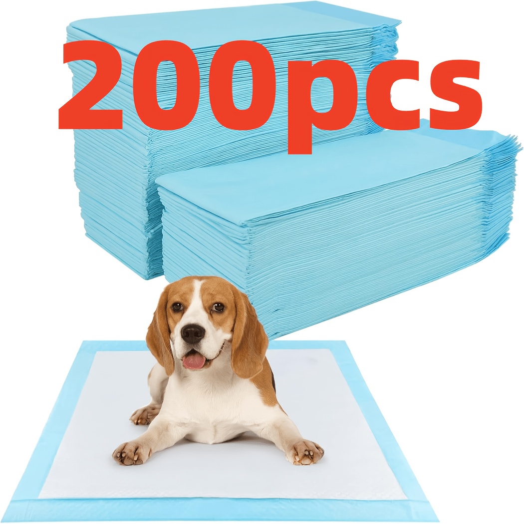 TEMU Tapis d'apprentissage pour chien 200 pièces, 60 x 60 cm, protège-coussinets pour chiots, protège-coussinets pour soins en cas d'incontinence, à