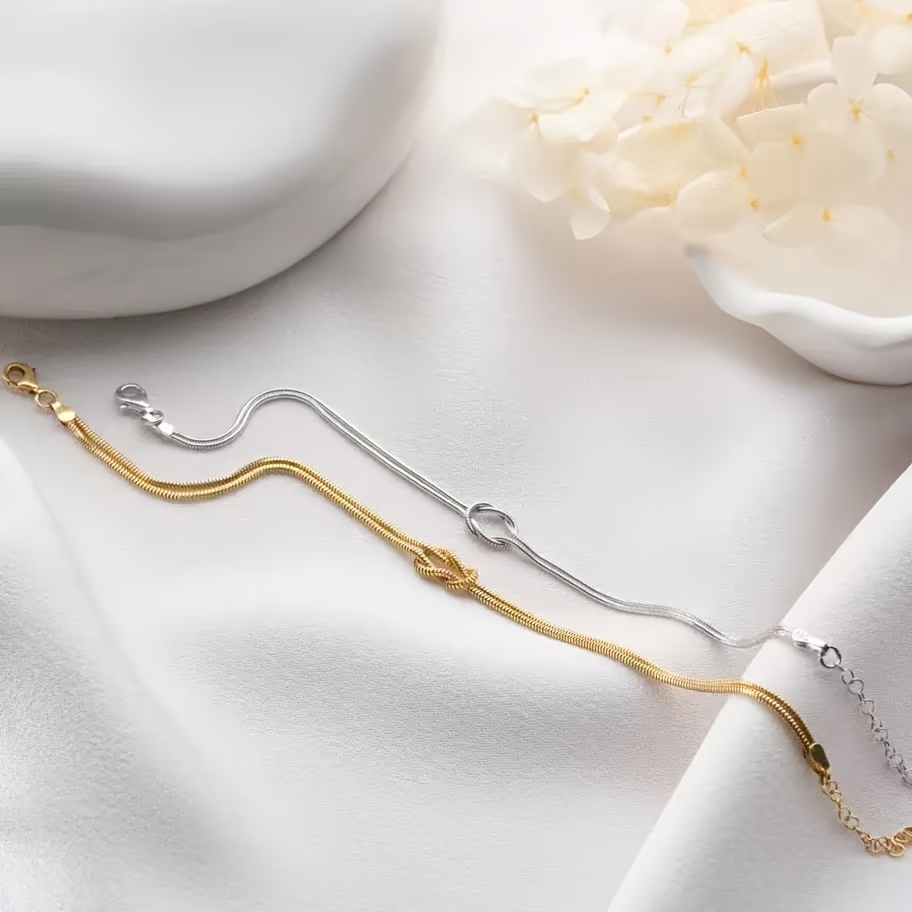 Classic High-End Stainless Steel Knot Bracelet, Elegant Women's