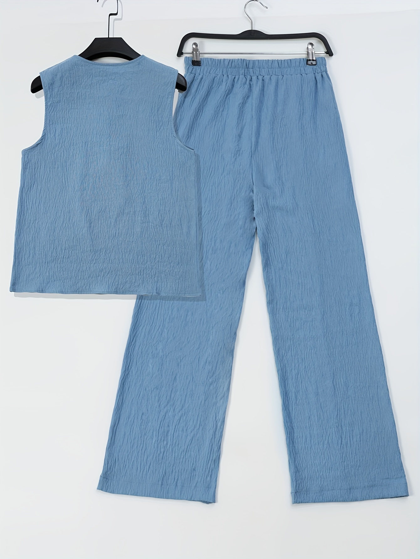 chinesischer stil besticktes damen-set, atmungsaktives weste hose outfit - zweiteiliges lässig-elegantes ensemble