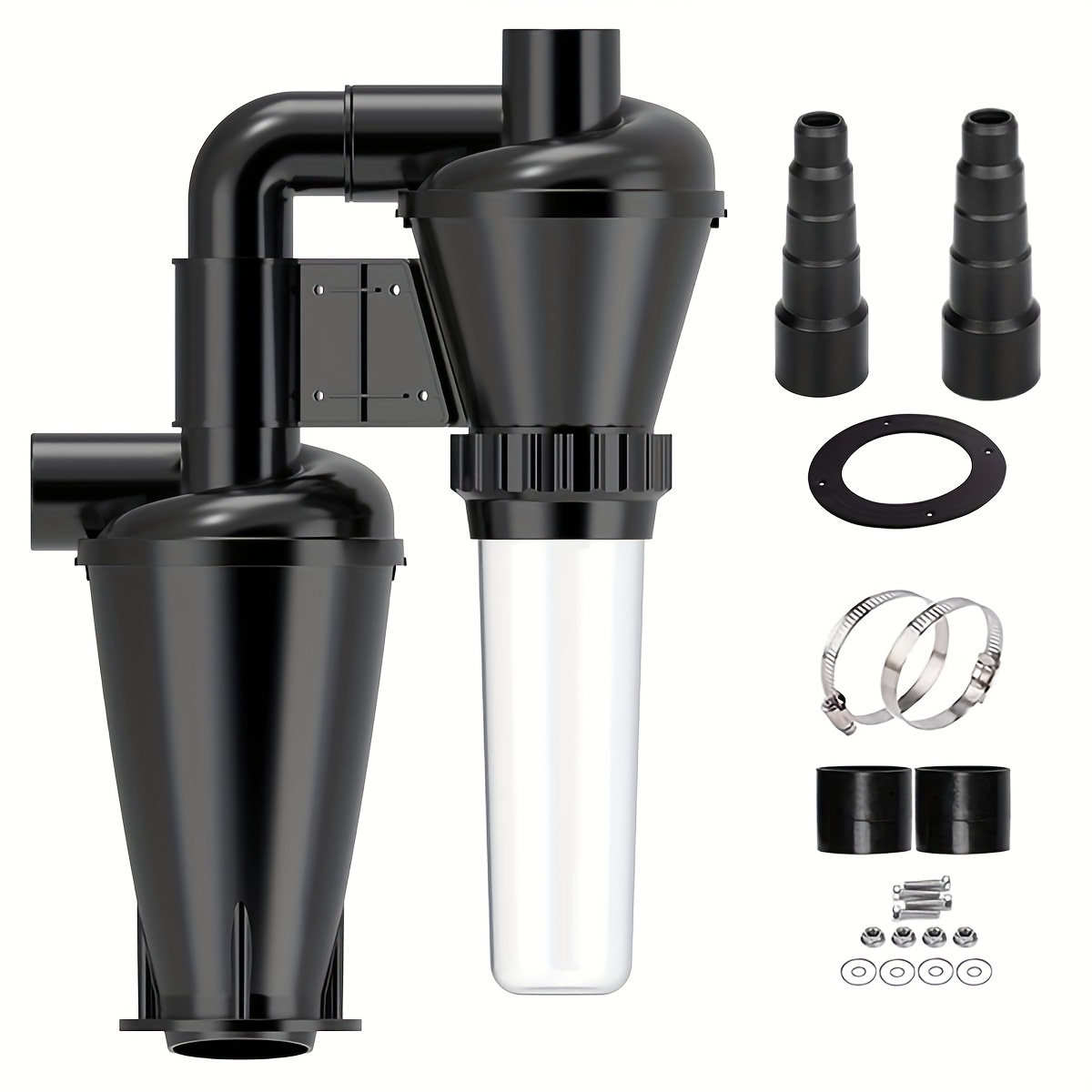 Image of 1pc Dust Collector, 50mm/2'' Diy Turbocharged Woodworking Industrial Separator Collector Canister Suitable For Vacuum Cleaners And Woodworking Dust Collection Systems