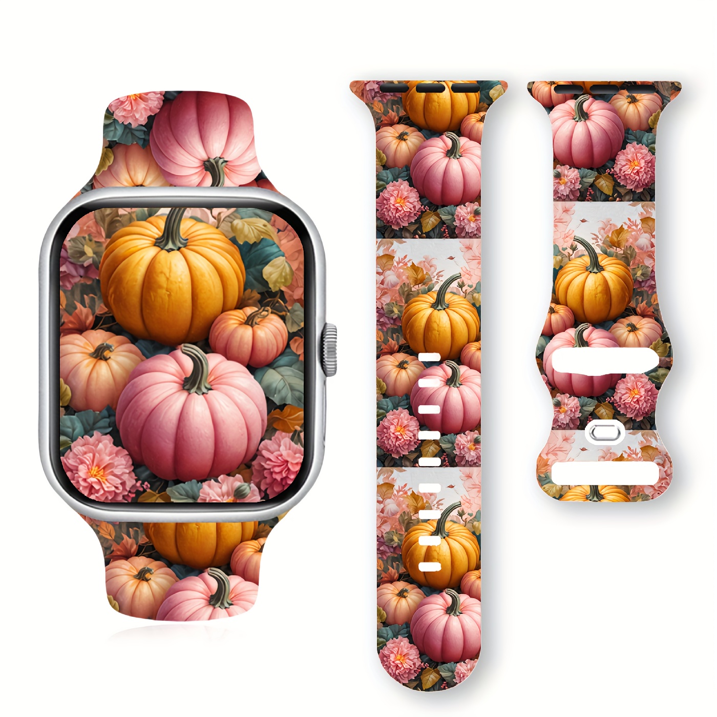 

Funky Thanksgiving-themed Silicone Band For Apple Watch - Soft, Adjustable & For Iwatch 1/2/3/4/5/6/7/se (38/40/41/42/44/45/49mm) - Perfect Gift, Silicone Band