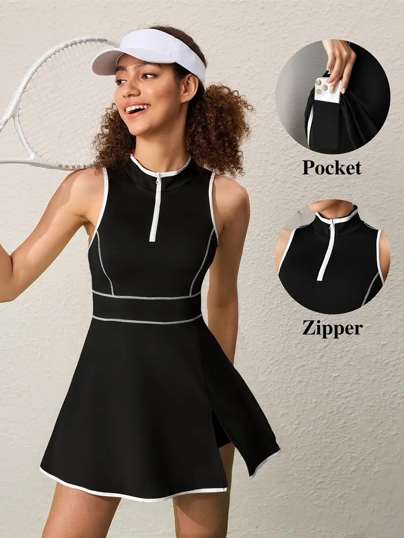 Summer Quick-Drying, High-Elastic, Breathable, And Body-Shaping Yoga Dress, Sleeveless High-Neck Fitness * + Hip-Lifting Shorts with Pockets to Prevent * Running, Commuting, Outdoor Multi-Scene Wear, ... Summer Quick-Drying, High-Elastic, Breathable, And Body-Shaping Yoga Dress, Sleeveless High-Neck Fitness * + Hip-Lifting Shorts with Pockets to Prevent * Running, Commuting, Outdoor Multi-Scene Wear, ...