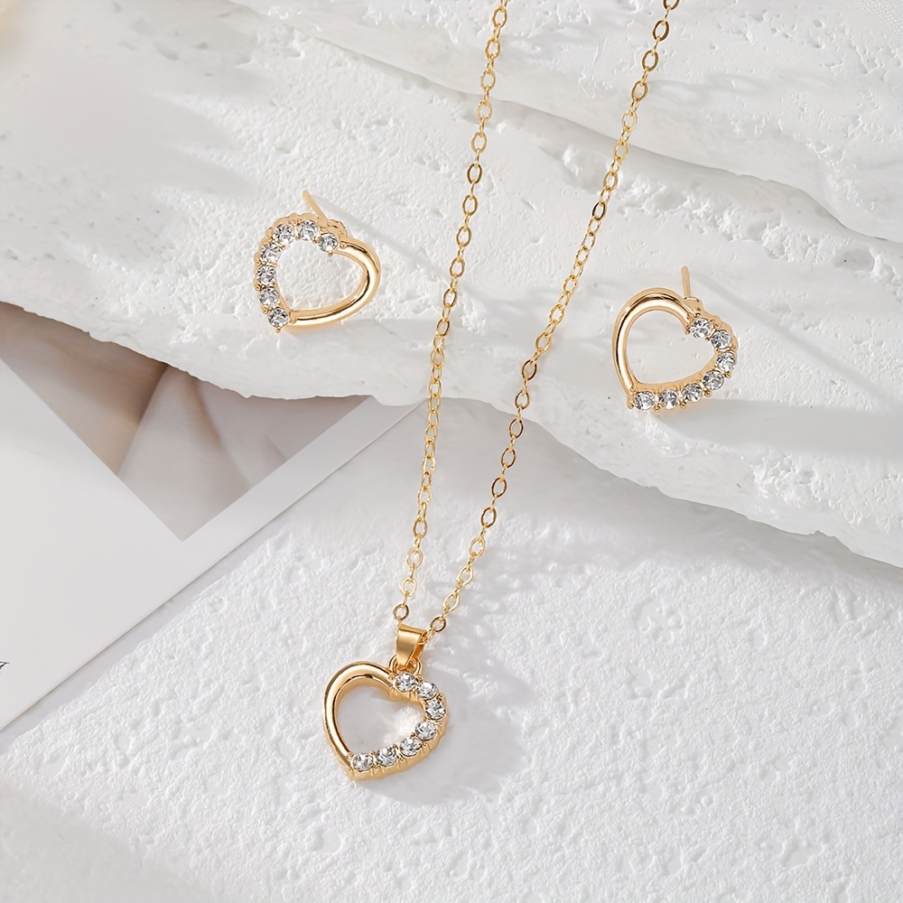 TEMU Juego de joyería de moda para mujer: collar con elegante y estiloso colgante de irregular (1 pieza) + pendientes (1 par), para uso diario,