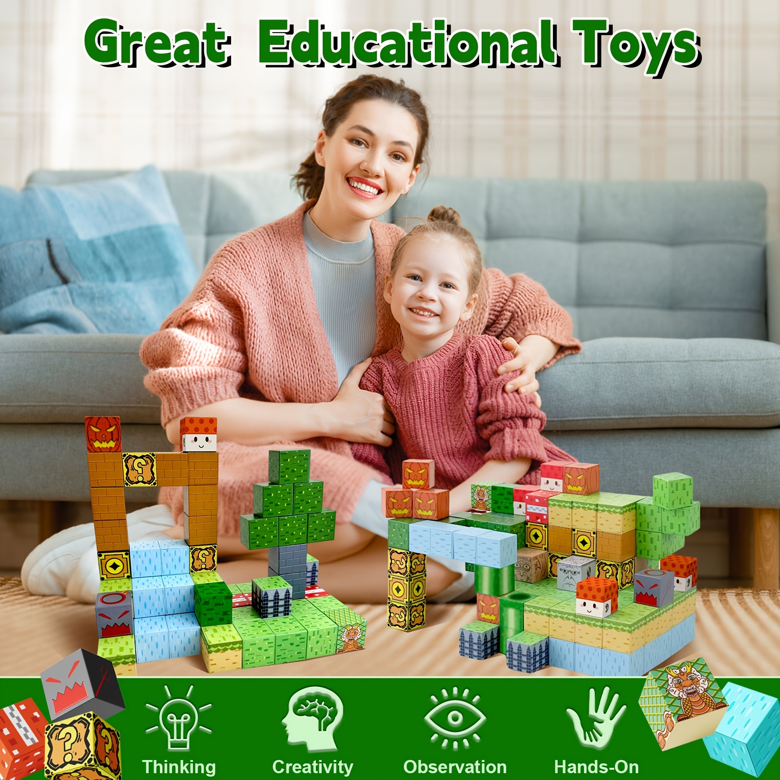 110pcs Magnetic Building Blocks for STEM Learning