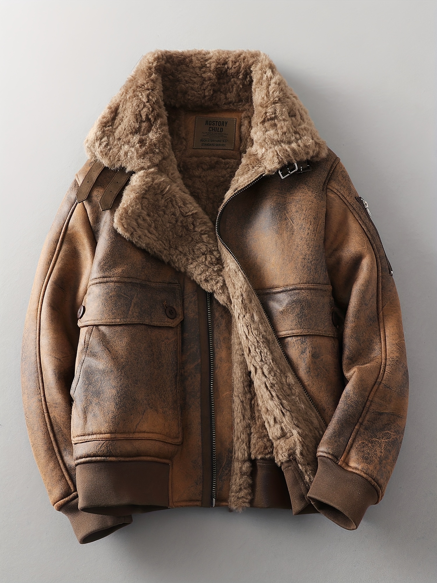 CHARTOU Women PU Faux Leather Jacket Moto Bker Crop Jacket Zpper