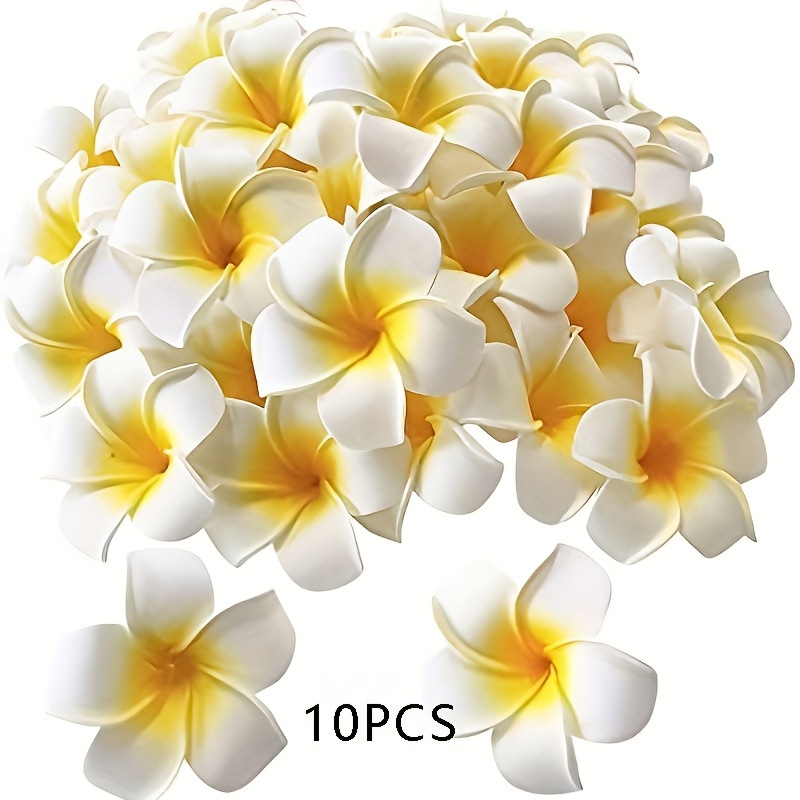 10pcs Artificial Frangipani – Durable Material, Perfect For Valentine's Day, Wedding And Party Decoration
