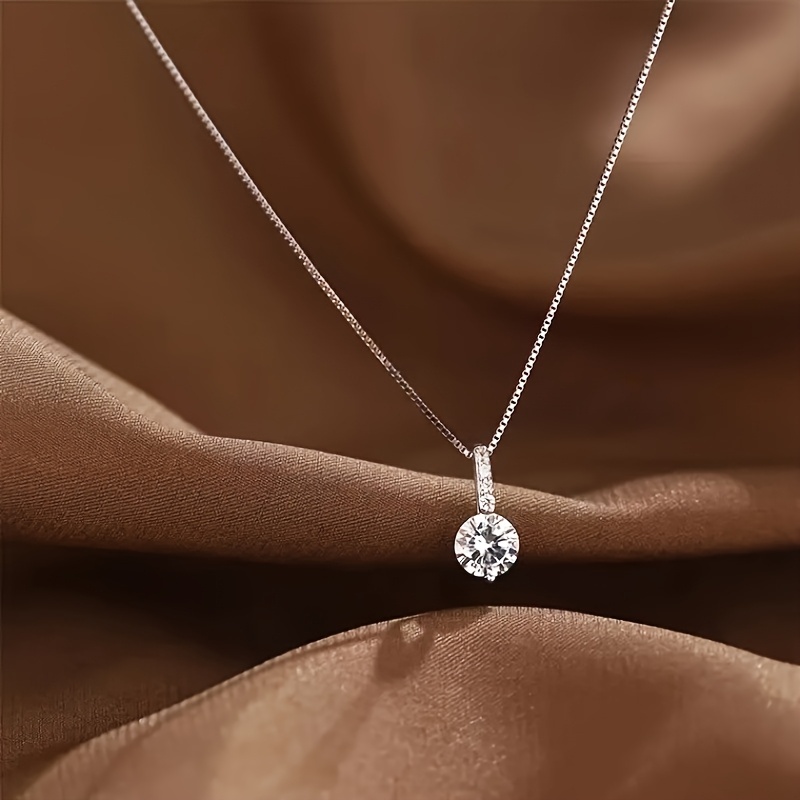 1pc Silvery Easy Compact Sparkling Light Korean Fashion Necklace