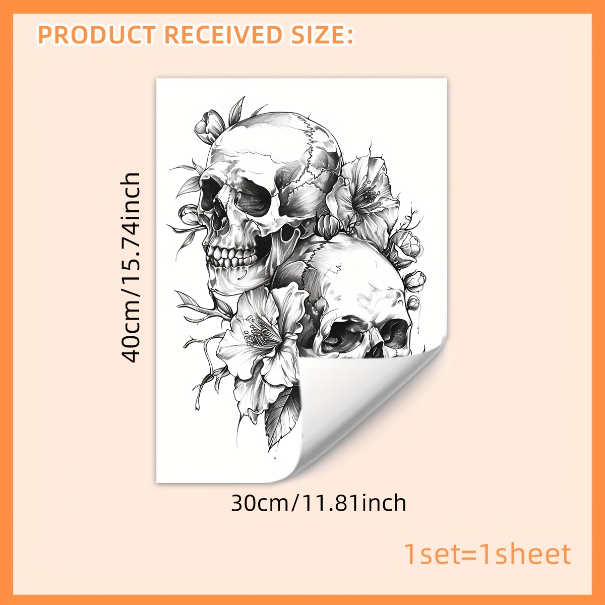 1 Sheet Of Halloween Scary Black And White Flower Wall Stickers Home Decorative Stickers Bedroom Living Room Sofa Entranceway Background Decoration