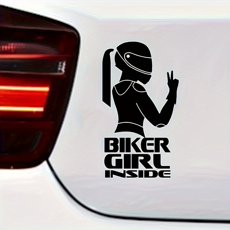 

Biker Girl Inside Decal Car Stickers For Laptop Water Bottle Car Truck Van Suv Motorcycle Vehicle Paint Window Wall Cup Toolbox Guitar Scooter Decals Auto Accessories