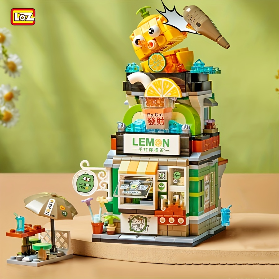 

700+pcs Lemon Tea Shop Mini Building Blocks Toys, Mini Bricks, Architectural Model Set, Rome Decorations, Birthday Gift, Christmas Gift