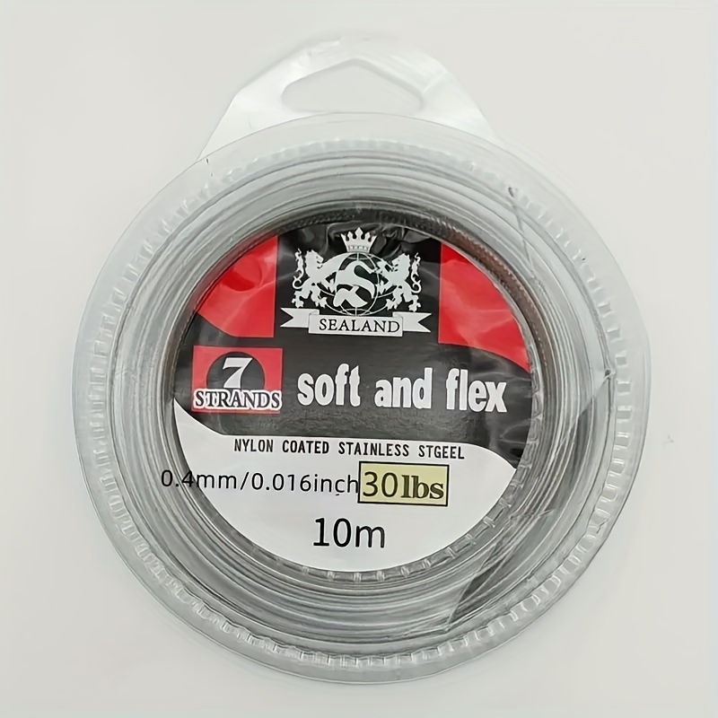 10m Anti Corrosion Nylon Coated Steel Weave Wire 10lb-80lb Rigs Jigging Lures Fishing Leader Line