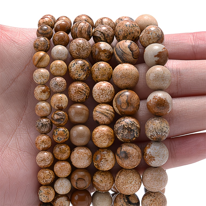 Natural Yellow Wood-grain Stone Beads for Jewelry Making