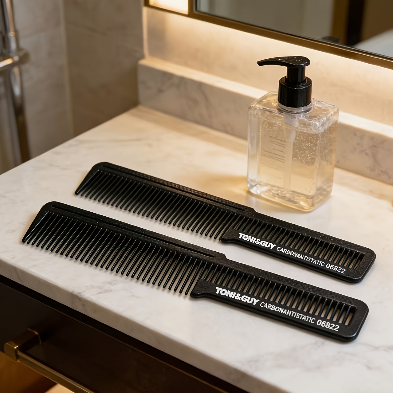 TEMU 2pcs 2pcs Professional Fine-tooth Sectioning Comb With Anti-static Suitable For Men's Slickback Hairstyles, Plastic Hair Comb For Sectioning,