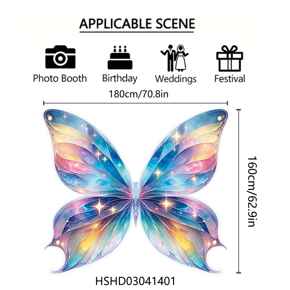 Image of 1pc, Wing Background Decoration, Easy To Hang Indoor And Outdoor Props, Polyester Material, Size: 180cm X 160cm / 70.8in X 62.9in, Suitable For Studio Booths, Parties , Wing Photography Prop Flag