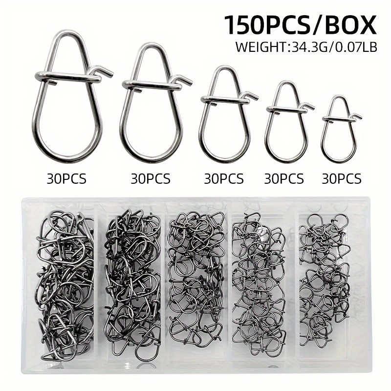 Image of 150pcs/box Stainless Steel Fishing Crank Bait Pin Fishing Hook Connector Accessories