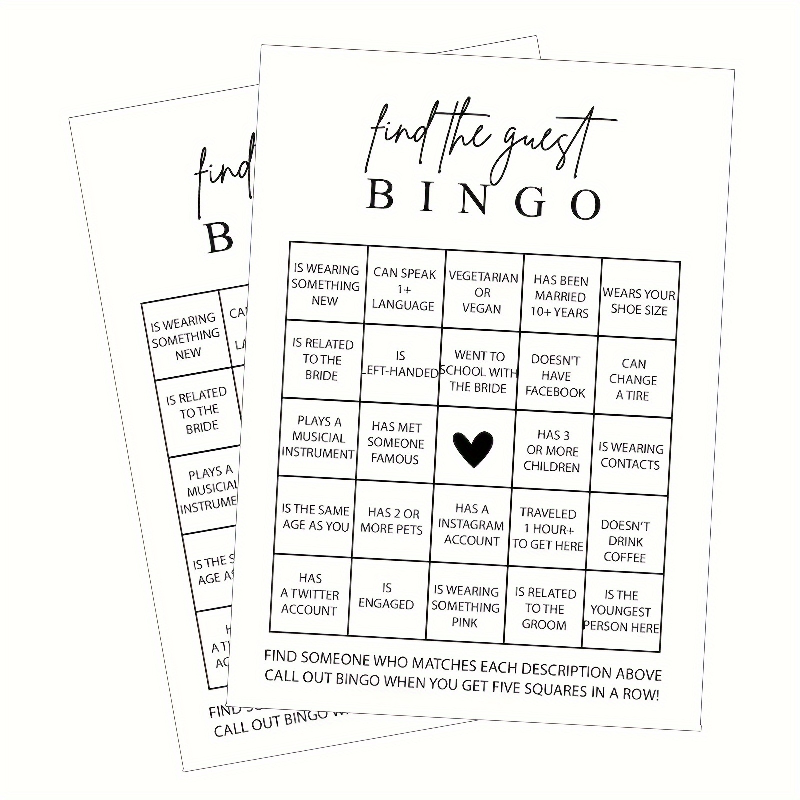 

20pcs Find The Guest Bingo Game Fun Baby Shower Game Activity, Bridal Shower, Wedding Decorations, Rehearsal Dinner, Engagement Party, Gender Neutral Boy Or Girl
