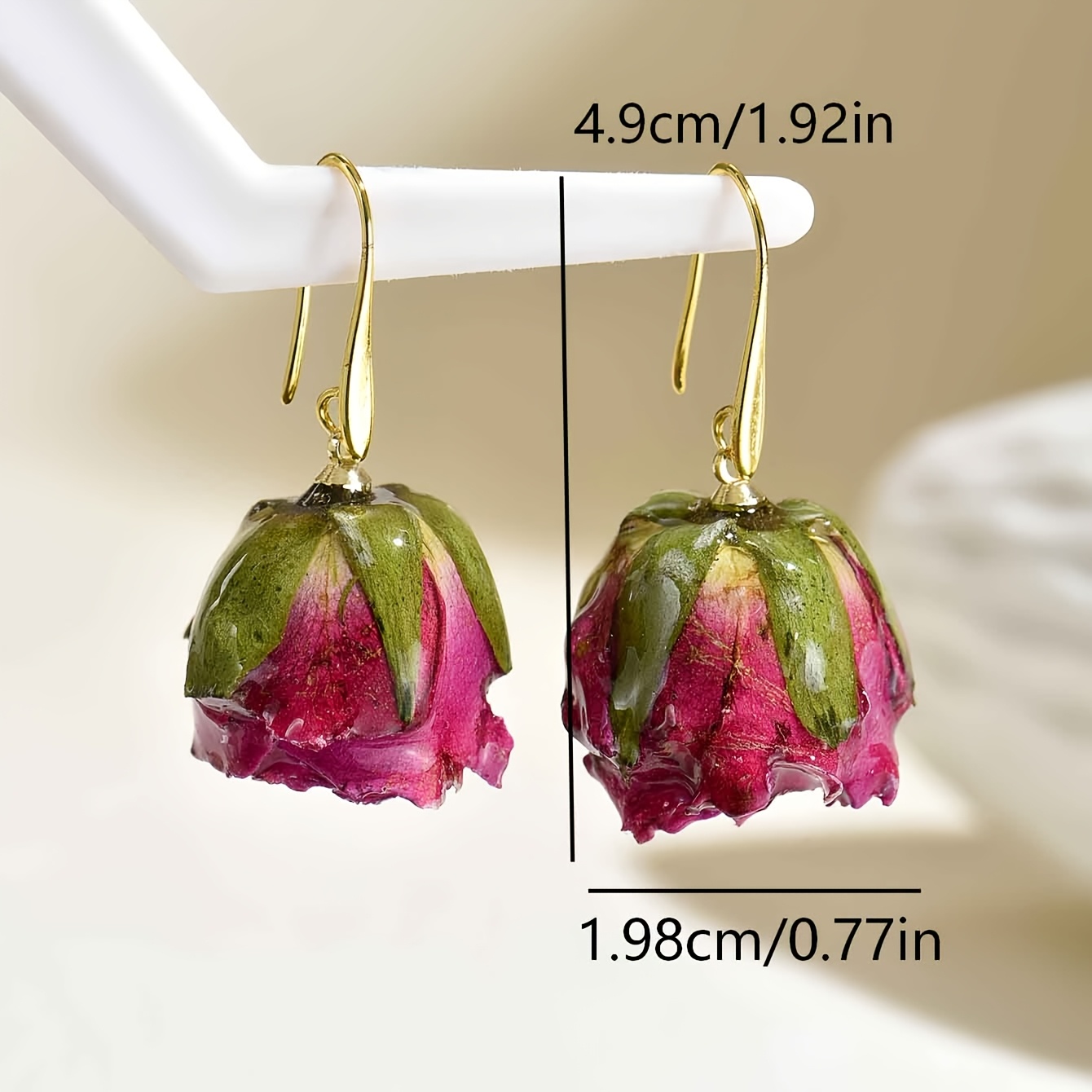 TEMU 1 Pair Of Resin Eternal Forest Gentle Style Suitable For Women's Wedding Accessories, Birthday Friend Gifts, Vacation Holiday Gifts