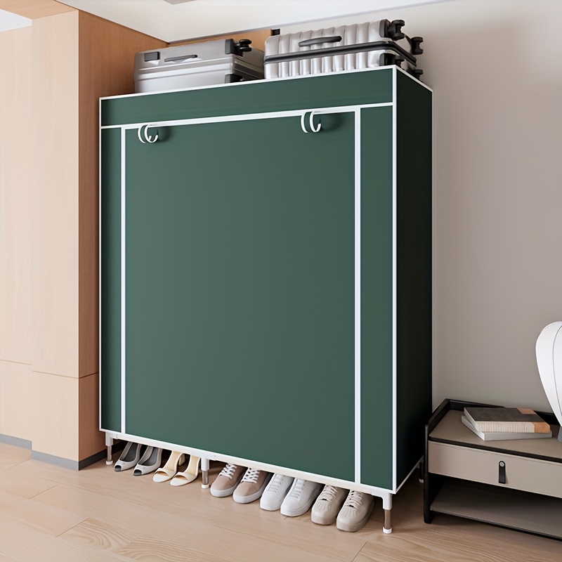 1pc large portable closet organizer with dust cover durable hangers easy assembly closed storage for bedroom dorm ideal for clothes bedding linen organization closet organizers and storage portable closets Product details 4