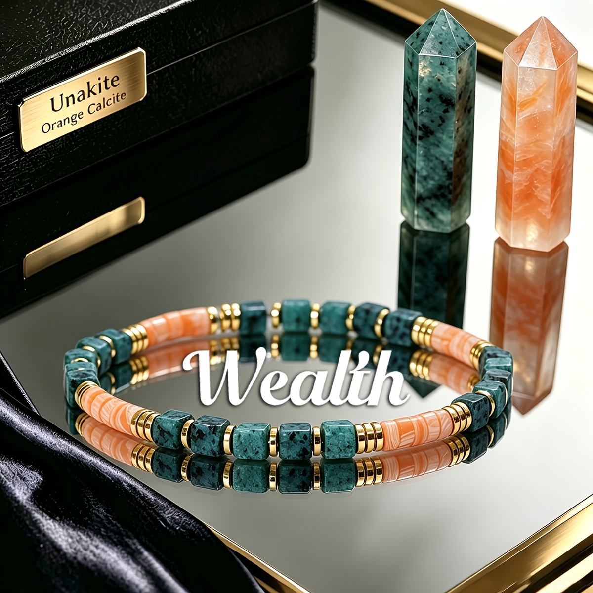 TEMU 5mm Unakite Orange Bead Bracelet Symbolizing Wealth, Attracting And , With A Vintage Jewelry, Suitable For Daily Wear And Gift