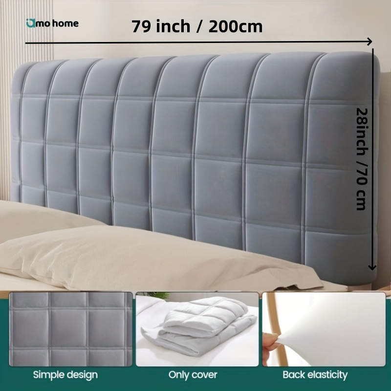 1pc Bed Headboard Thickened Headboard Slipcover Quilted Headboard, Thick, Protector Cover Thickened Quilted Cover Super Short Elastic Plush Slipcover For Full Size Bed Washable Headboard Protector