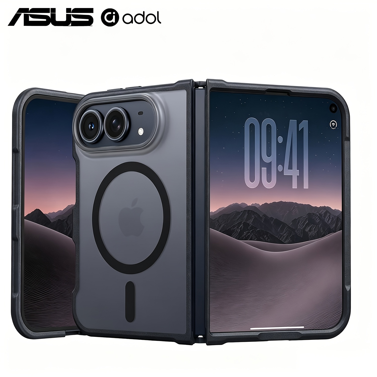 TEMU Coque de téléphone : ASUS Adol pour iPhone Duo, mate effet peau pour le nouveau téléphone pliable Apple Duo ; étui de protection magnétique pour