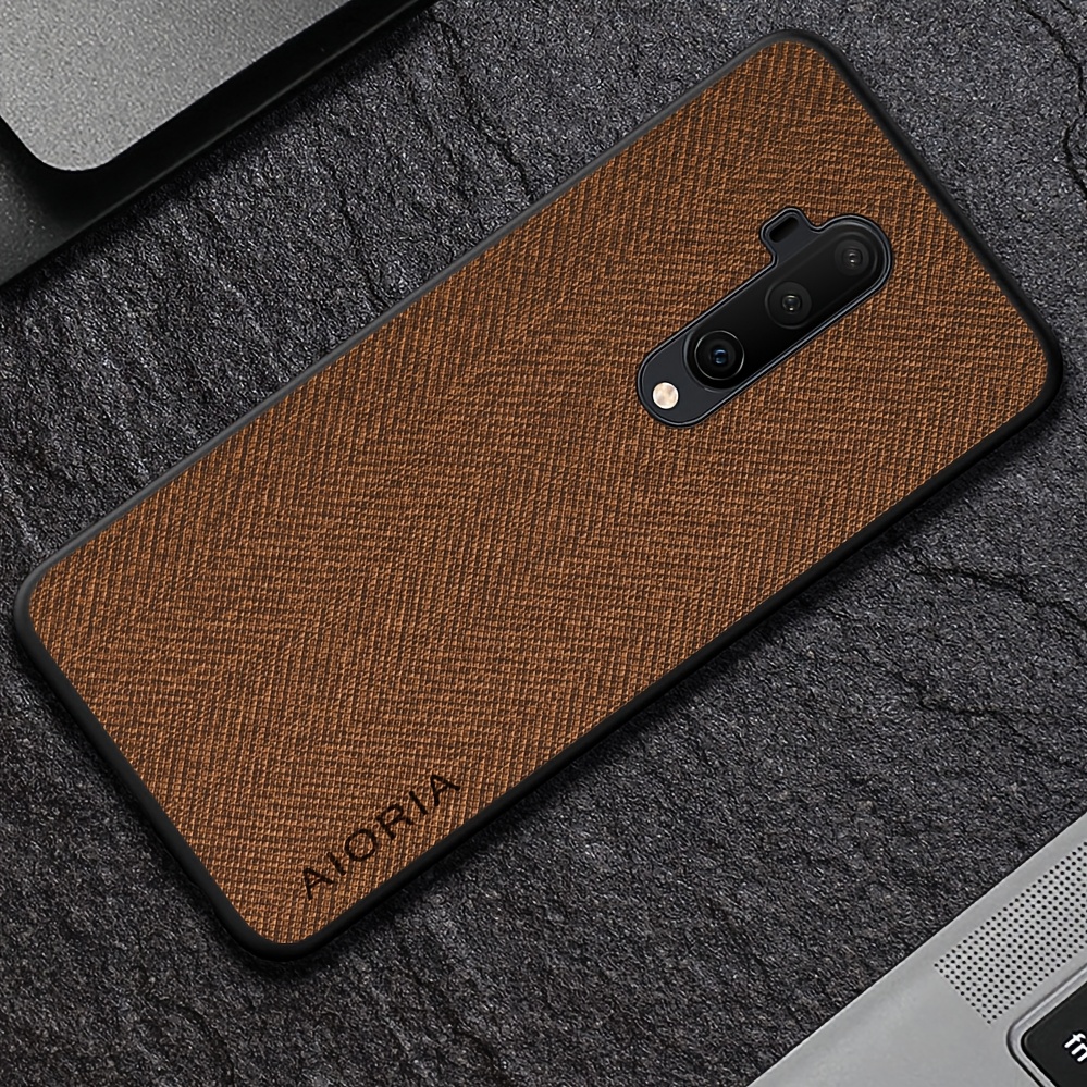 TEMU Phone Case - Protective Cover For Oneplus 7t, 7, 6t, 6 Pro With A Crosshatch Design In Faux Leather