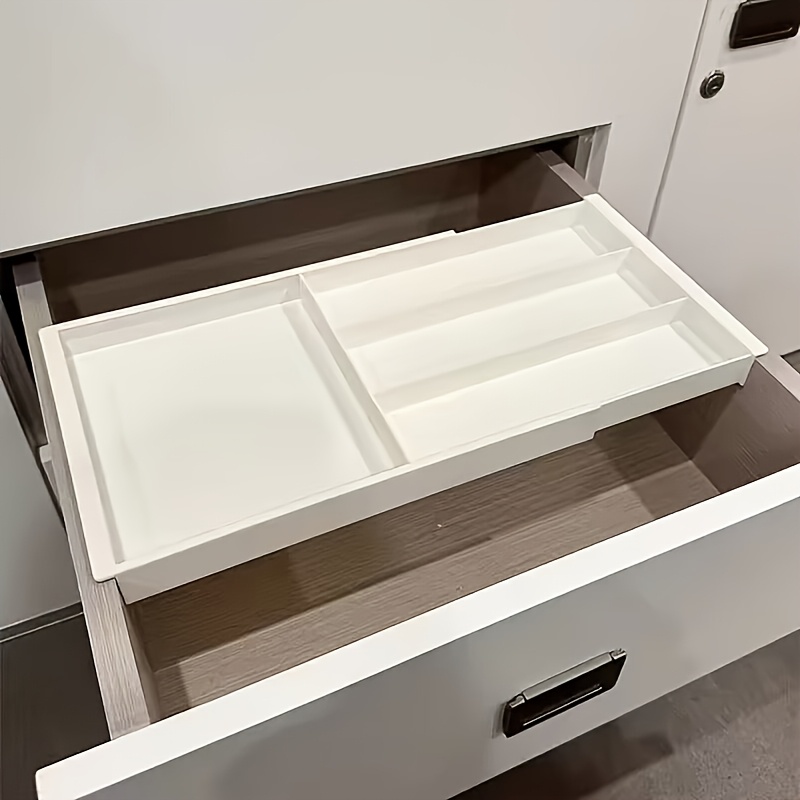 1pc Multifunctional Retractable Drawer Organizer, Storage Box, Kitchen Drawer Built-in Storage Box, Cosmetic Storage Box, Home Drawer Organizer, Desk & Drawer Organizer For Home Storage