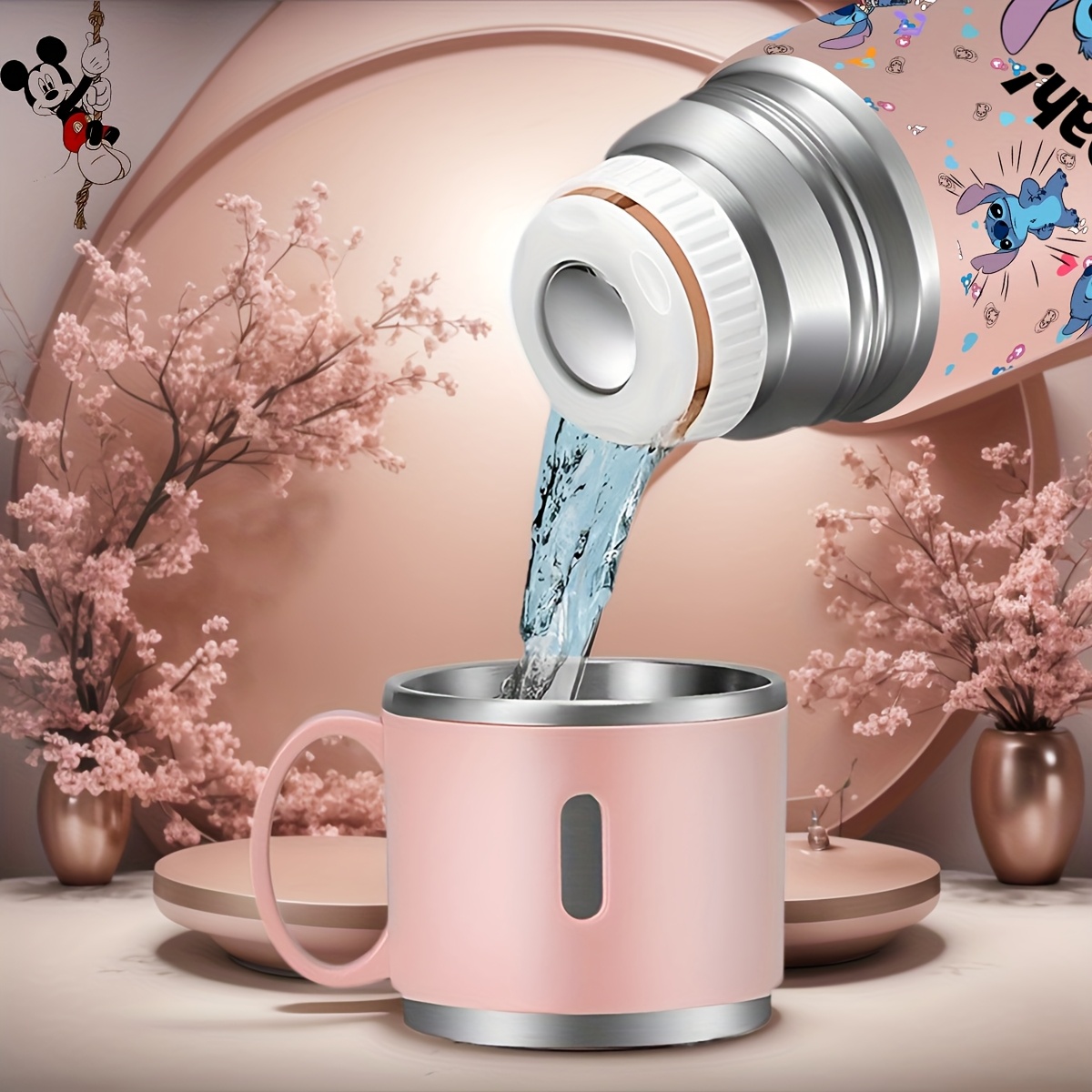 1pc Disney Stitch Gift Box Cup 304 Stainless Steel Water Bottle, Stainless Steel Coffee Travel Mug Stainless Steel Keep Cool Mug Suitable for travelling, outdoor adventure and driving Thanksgiving Halloween Christmas Gifts for family and friends