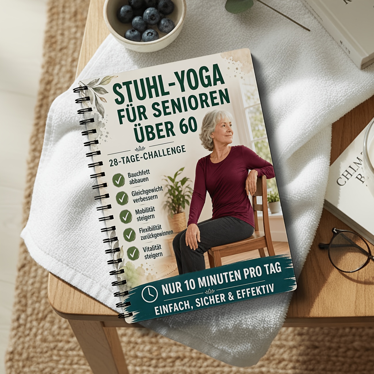   version - stuhl-yoga-trainingsplan, schritt-für-schritt-sitzroutine mit geführten übungen, fortschrittserfassung, flexibilität,   und kraftziele, zur linderung von steifheit, zur verbesserung des wohlbefindens, tägliche übung, ideal für anfänger und senioren