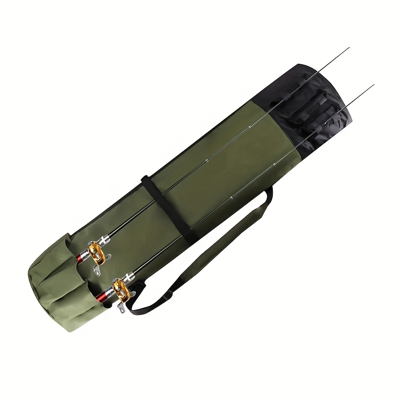 TEMU 1pc Large Capacity Multifunctional Fishing Bag Fishing Gear Storage Bag Shoulder Hand Carry Rod Bag Sea Fishing Rod Bag