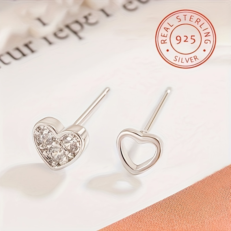 

Of 925 Pure Silvery Love-shaped Earrings, Simple And High-end, Elegant Design, A For On Christmas