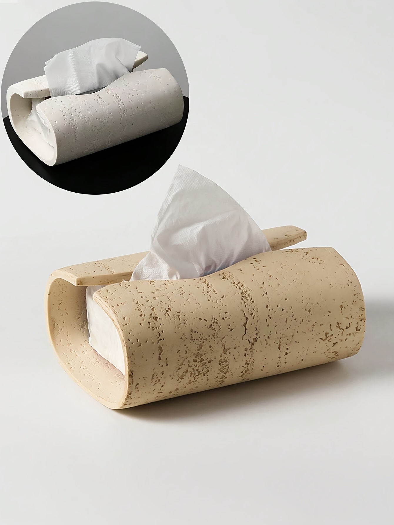 sleek   tissue box holder modern resin rectangular design   options   home or office decor Product details 3