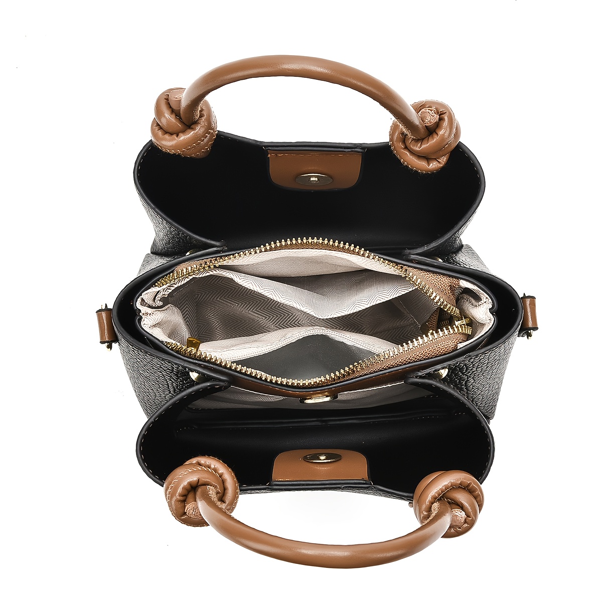 Women' Large Capacity Multi-Tier Bucket Bag - Vintage Crossbody Handbag with Zipper Closure, Lightweight Suitable for Commuting, Travel &, Elegant Handheld Shoulder Purse in //Taupe/, Multi-Color Options