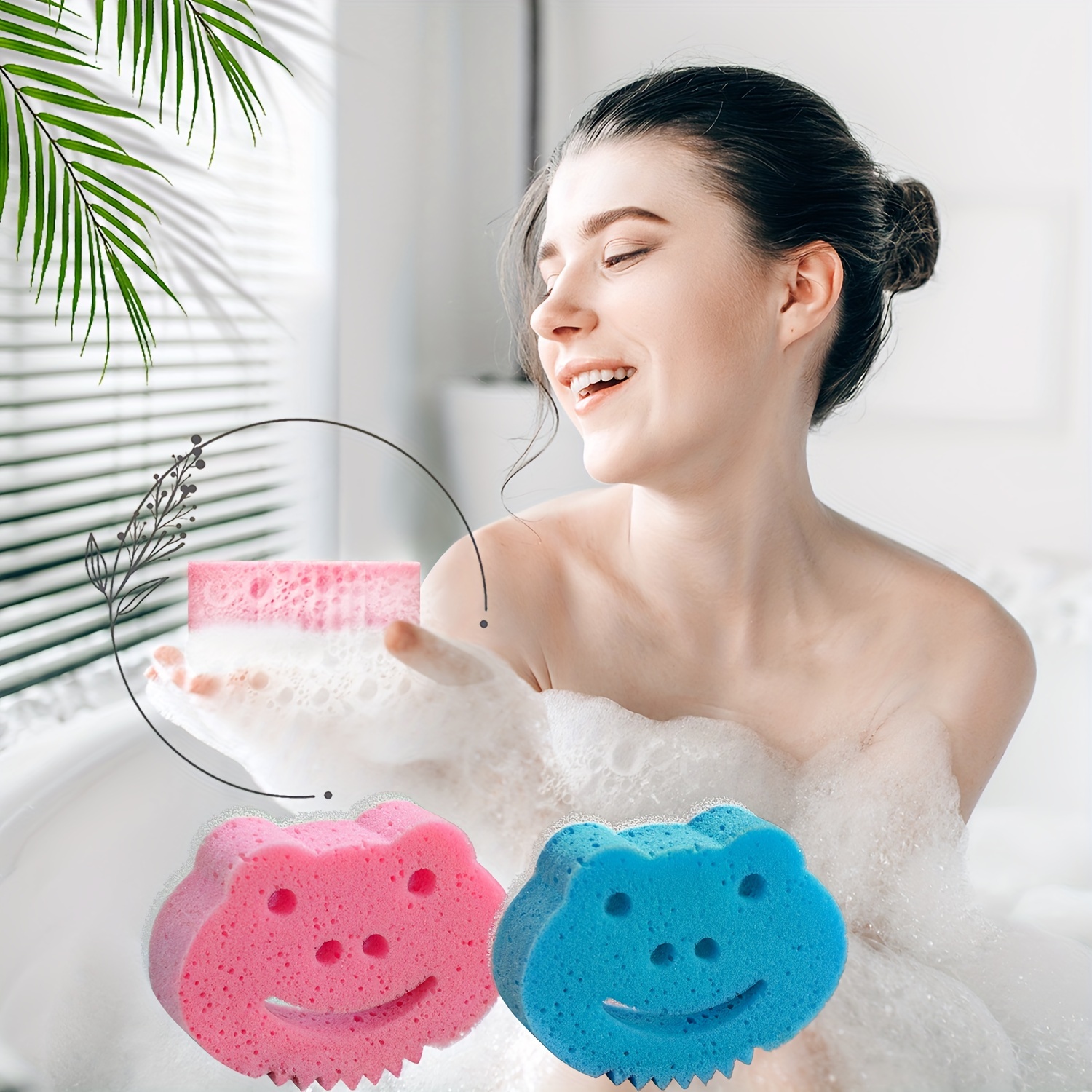 Double-Sided Large Blue Sponge for Bathing