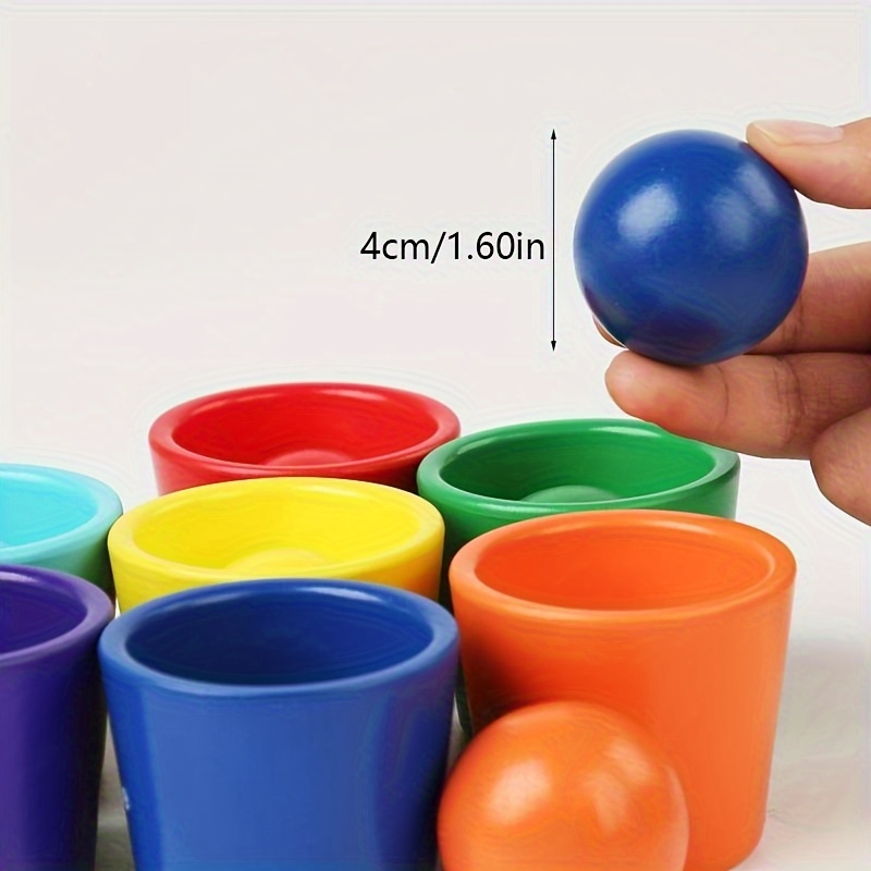 Educational Montessori Early Childhood Rainbow Balls Cups - Temu Canada