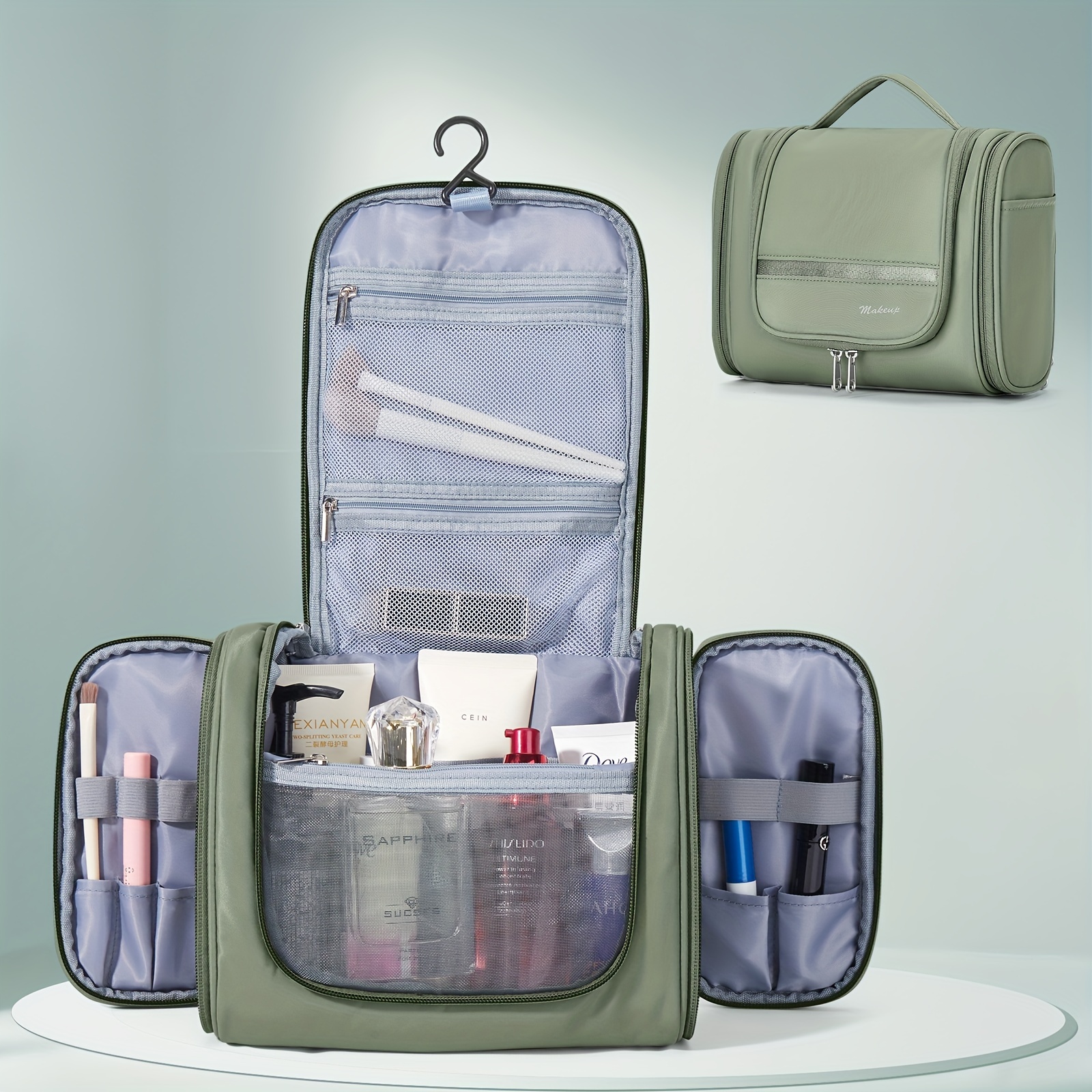 

Coowoz Bag - Cosmetic Organizer Top , & -, Army , Zip , Toiletry For