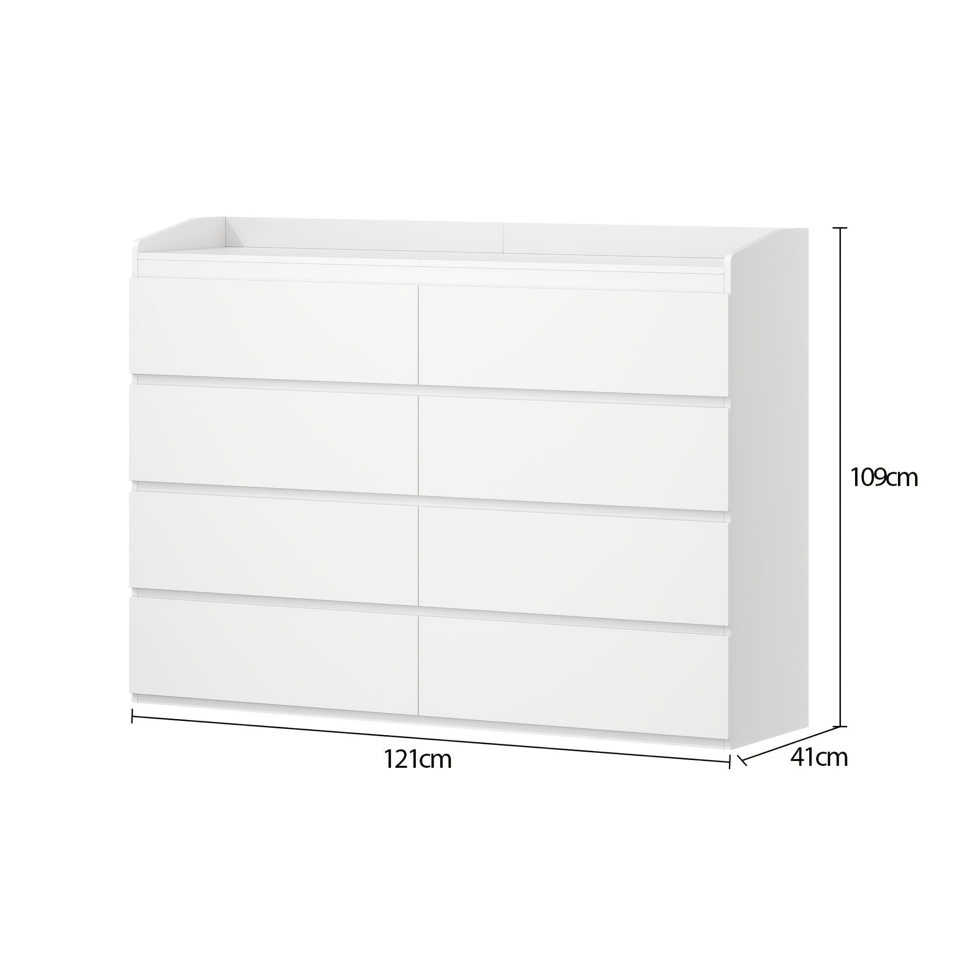 -drawer Sideboard, 109cm High, Storage Cabinet With Countertop, Top-mounted Storage Cabinet, Suitable For Living Room And Bedroom, Multi-functional Storage Cabinet, Modern Minimalist Style.