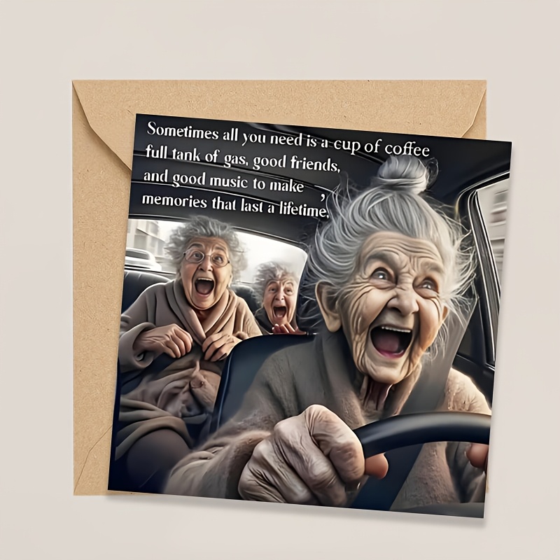 1pc 's Birthday Card, - Funny Design, Best Birthday Gift, Humorous Aging Joke Greetings, High-quality Paper With Envelope, Suitable For Sisters And Mothers Of All Ages